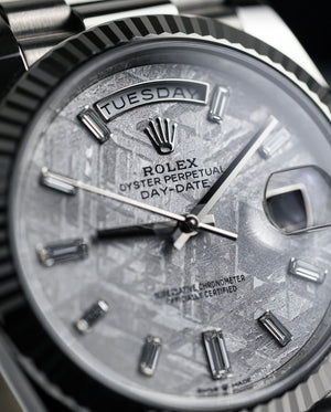 Rolex Day-Date White Gold “Meteorite”  Baguette Diamond Dial 40mm