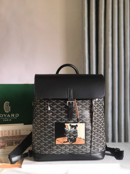 Goyard Alpin MM Backpack Black Goyardine Canvas