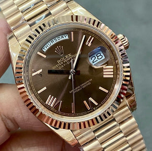Rolex Day-Date Rose Gold Chocolate Dial 40mm
