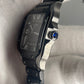 Santos de Cartier Black with Rubber Strap Large size