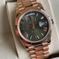Rolex Day-Date Rose Gold Green Olive Dial 40mm