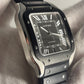 Santos de Cartier Black with Rubber Strap Large size