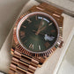 Rolex Day-Date Rose Gold Green Olive Dial 40mm