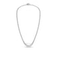 14k Real Solid white Gold Riviera Necklace with round Lab grown diamonds