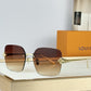 Louis Vuitton Rimless Square Gradient Sunglasses Gold Metal Frame