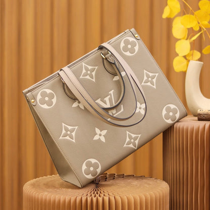 Louis Vuitton On The Go- Dove Cream with LV monogram