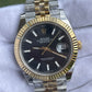 Rolex Datejust 2 tone yellow gold black dial Jubilee bracelet 41mm