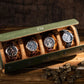 Custom Handmade Leather Travel Watch Roll, Personalized Name Watch Display Case
