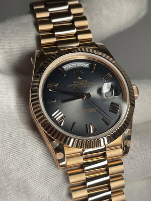 Rolex Day-Date Rose Gold Slate Ombré Dial 40mm