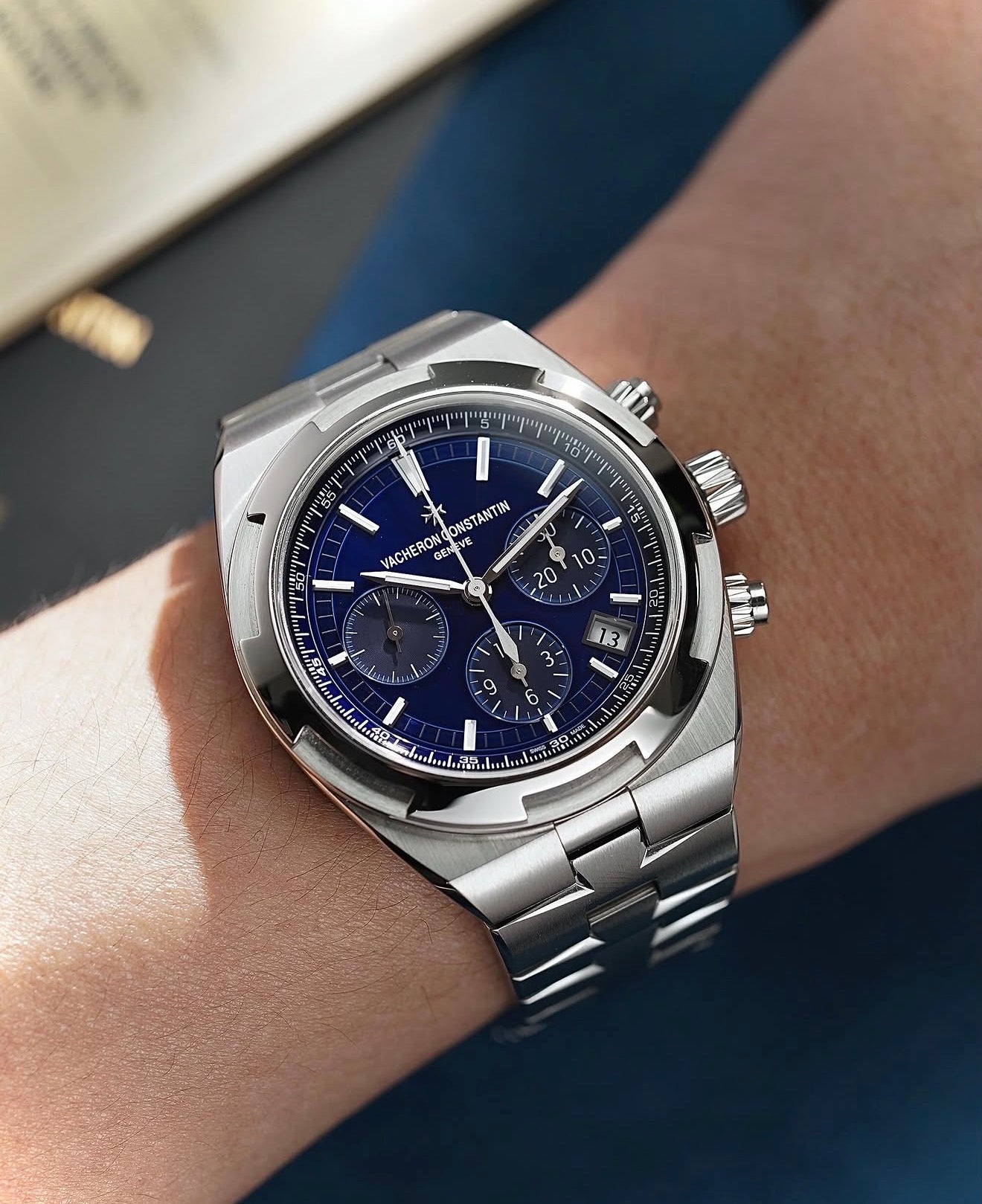 Vacheron Constantin Overseas Chronograph Blue Dial Stainless Steel