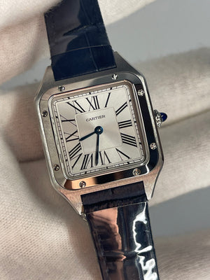 Cartier Santos Dumont Blue leather Small Size