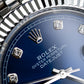 Rolex Datejust blue dial diamond hour marks 41mm