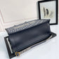 Christian Dior Book Tote Blue Oblique Embroidered Canvas Shoulder Bag
