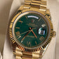 Rolex Day-Date Yellow Gold Green Dial 40mm