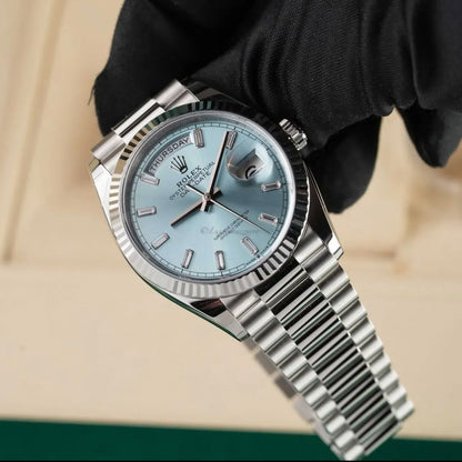 Rolex Day-Date Platinum “Ice Blue” Diamond Dial 40mm