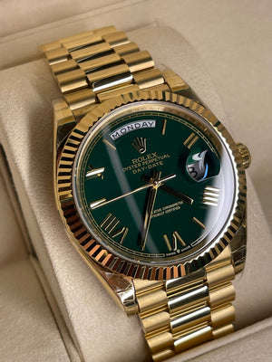 Rolex Day-Date Yellow Gold Green Dial 40mm
