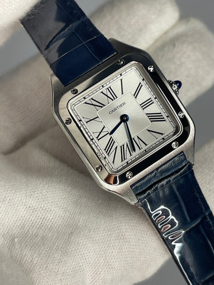 Cartier Santos Dumont Blue leather Small Size