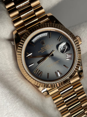 Rolex Day-Date Rose Gold Slate Ombré Dial 40mm