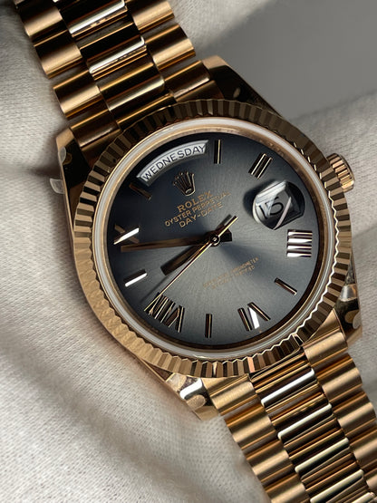Rolex Day-Date Rose Gold Slate Ombré Dial 40mm