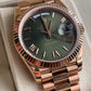 Rolex Day-Date Rose Gold Green Olive Dial 40mm