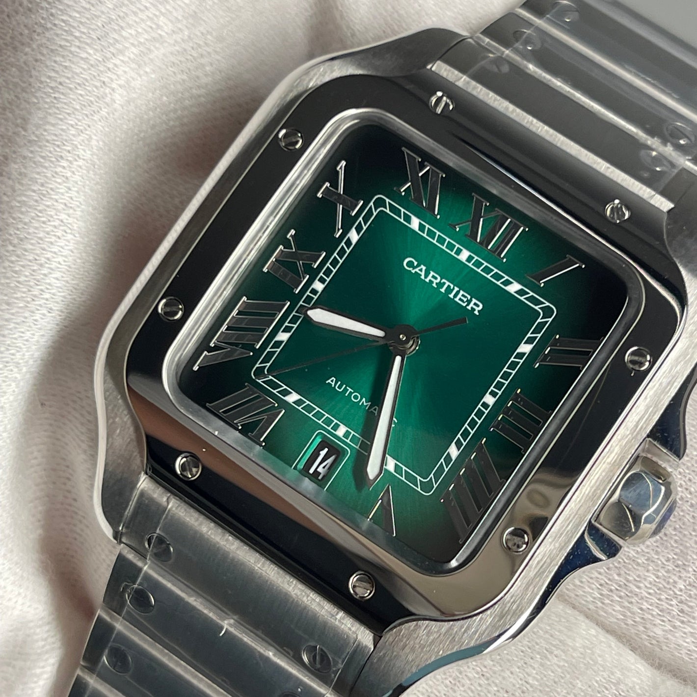 Santos de Cartier Green dial Large size