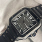 Santos de Cartier Black with Rubber Strap Large size