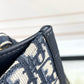 Christian Dior Book Tote Blue Oblique Embroidered Canvas Shoulder Bag