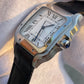 Santos de Cartier Large size Custom leather strap