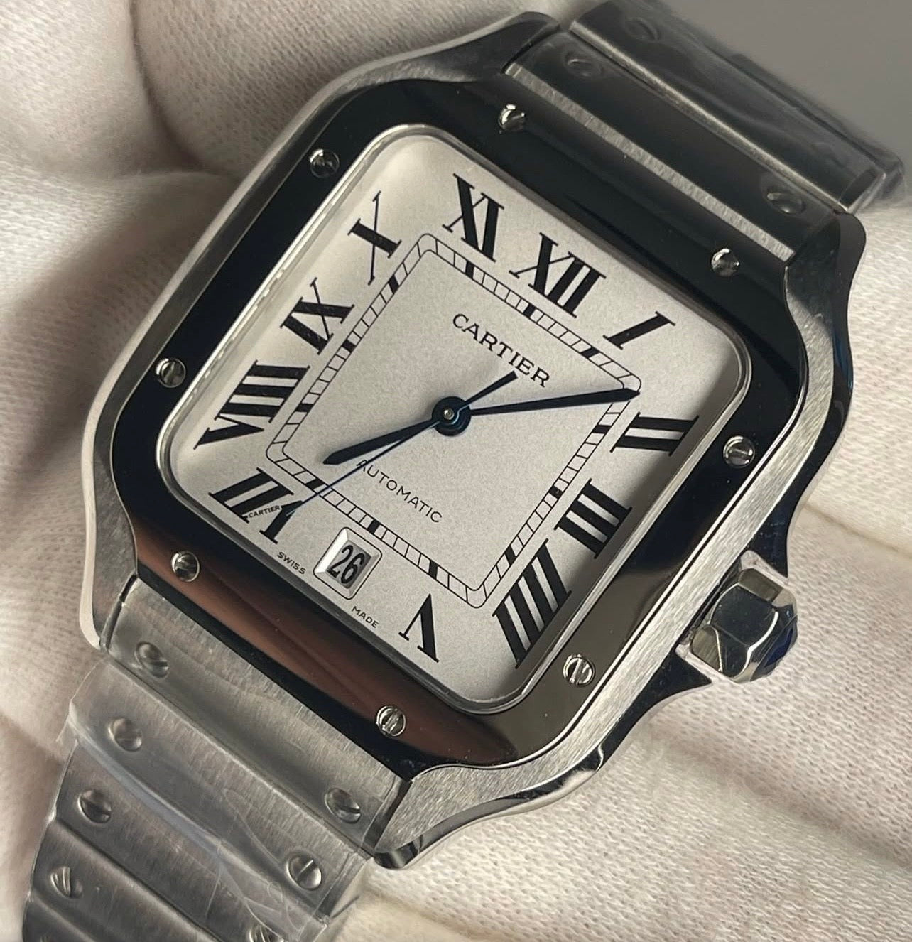 Santos de Cartier White dial Large size