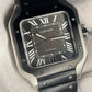 Santos de Cartier Black with Rubber Strap Large size