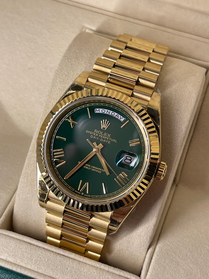 Rolex Day-Date Yellow Gold Green Dial 40mm