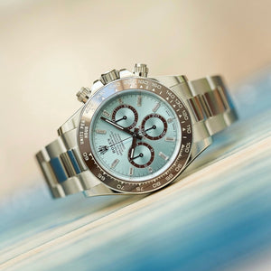 Rolex Daytona Platinum Ice Blue Diamond Hour marks New model 4131