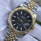 Rolex Datejust 2 tone yellow gold black dial Jubilee bracelet 41mm