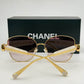 Chanel Square Metal Sunglasses Gold Frame with marble temples