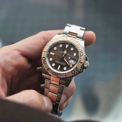 Rolex Yacht-Master 2 tone Rose Gold Chocolate Dial 40mm
