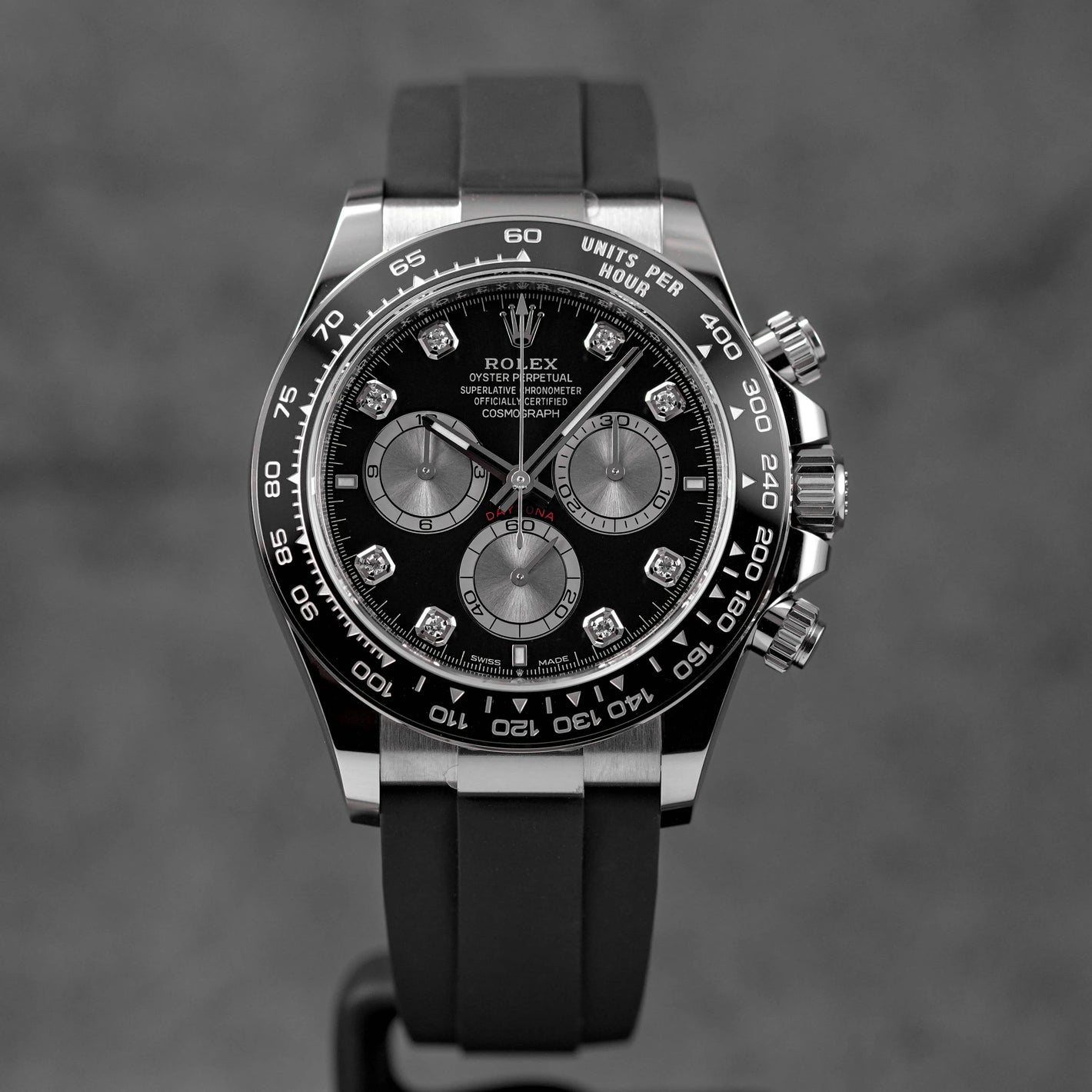 Rolex Daytona “White Gold Black Ceramic Diamonds” New model 4131 Oysterflex