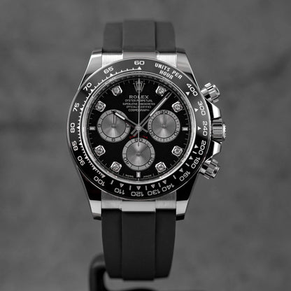 Rolex Daytona “White Gold Black Ceramic Diamonds” New model 4131 Oysterflex