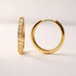 14k Real Solid Yellow and white Gold with cubic diamond, Hoop Earrings