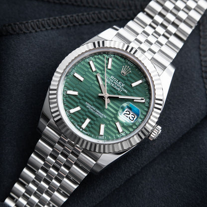 Rolex Datejust Green Motif dial Jubilee bracelet 41mm