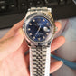 Rolex Datejust blue dial diamond hour marks 41mm