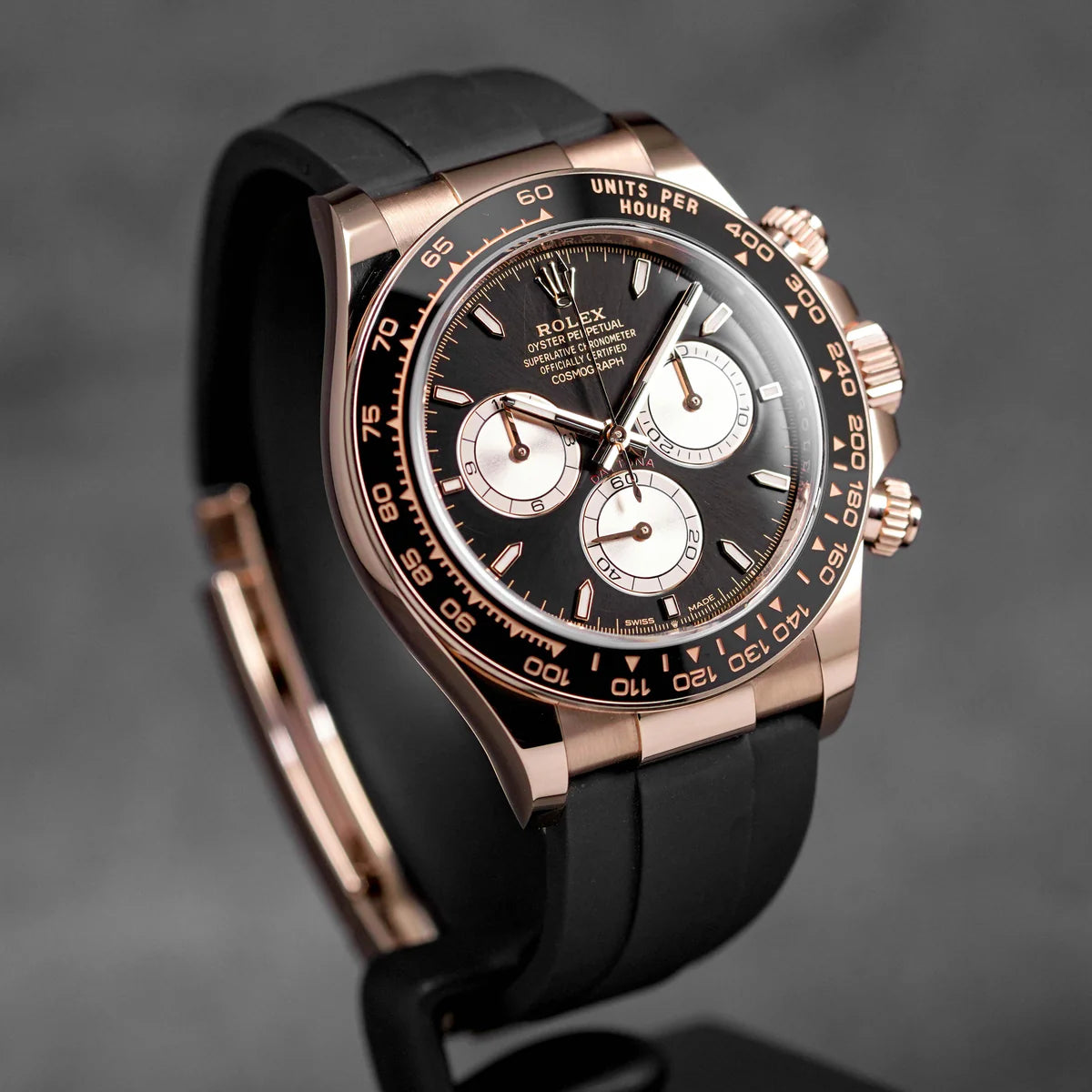 Rolex Daytona Rose Gold Black dial New model 4131 Oysterflex