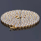Tennis chain 925 Sterling Silver and 14k Gold Plated Moissanite