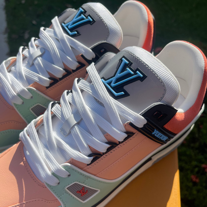 Louis Vuitton LV Trainer Men's Sneakers Luxury Green Orange