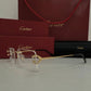 Cartier Gold & Transparent Rimless Eyeglasses