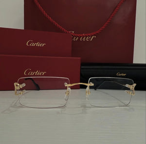 Gafas Cartier sin Montura Doradas y Transparentes